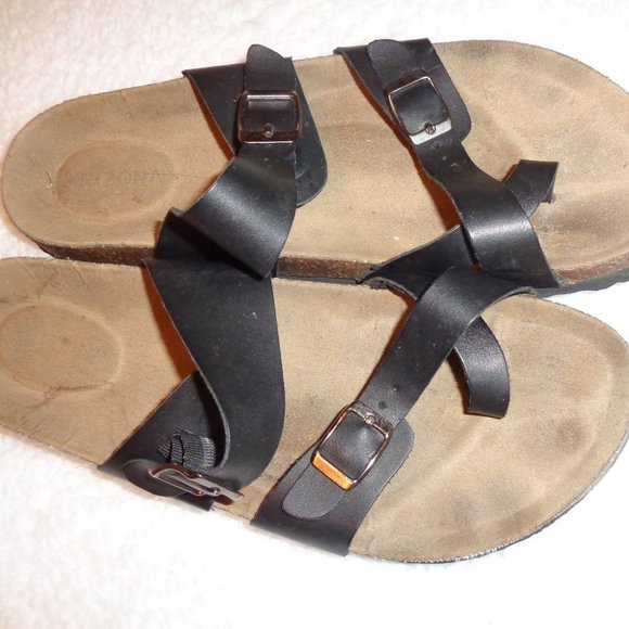 Arizona Fairhaven Womens Adjustable Strap Footbed Sandals Size 8 M Black - Picture 7 of 10